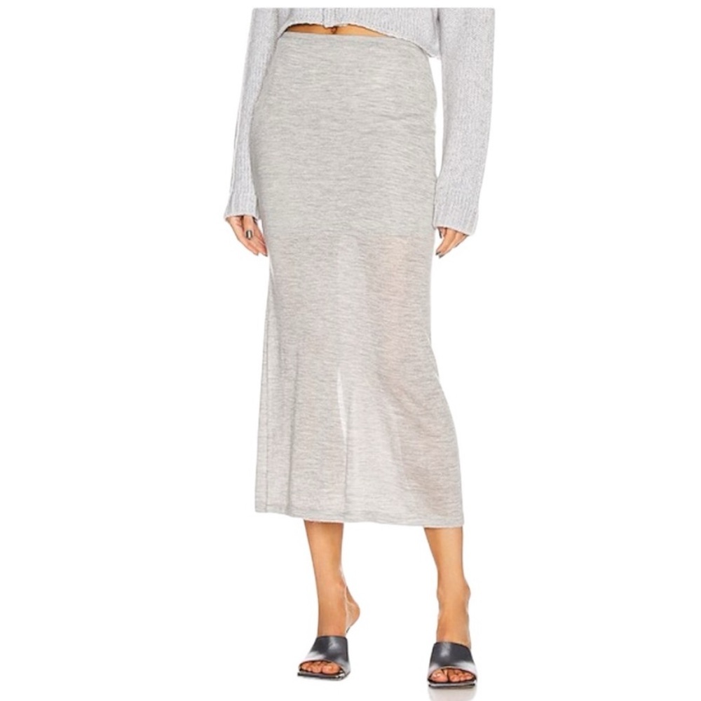 SABLYN Nina Midi Skirt Gray Small 100% Cashmere Size Small - Picture 3 of 16